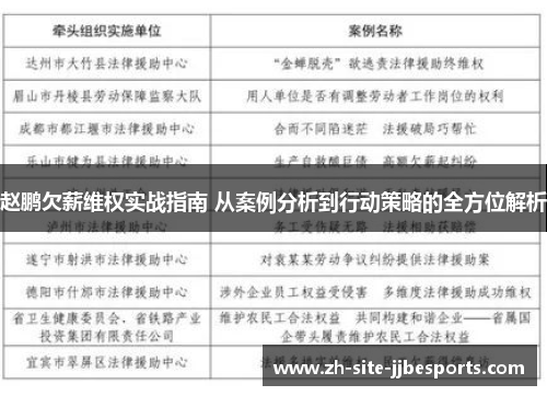赵鹏欠薪维权实战指南 从案例分析到行动策略的全方位解析